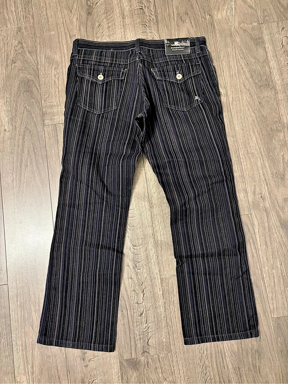 Burberry Striped Bootcut Pants Black & Gray